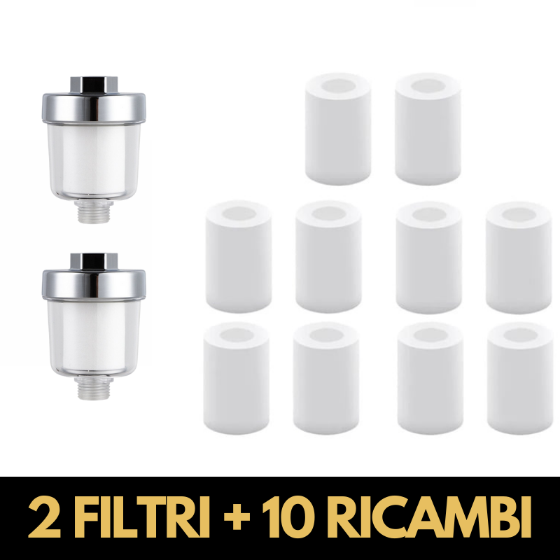 Filtro Doccia Pro - Filtrazione Completa contro Calcare, Ruggine e Metalli