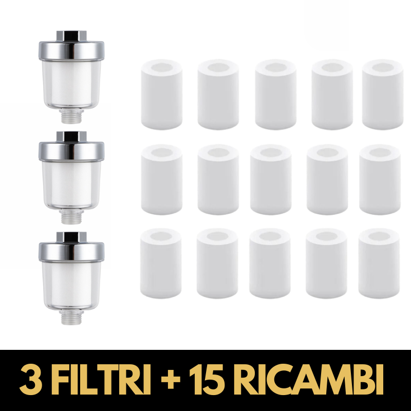 Filtro Doccia Pro - Filtrazione Completa contro Calcare, Ruggine e Metalli