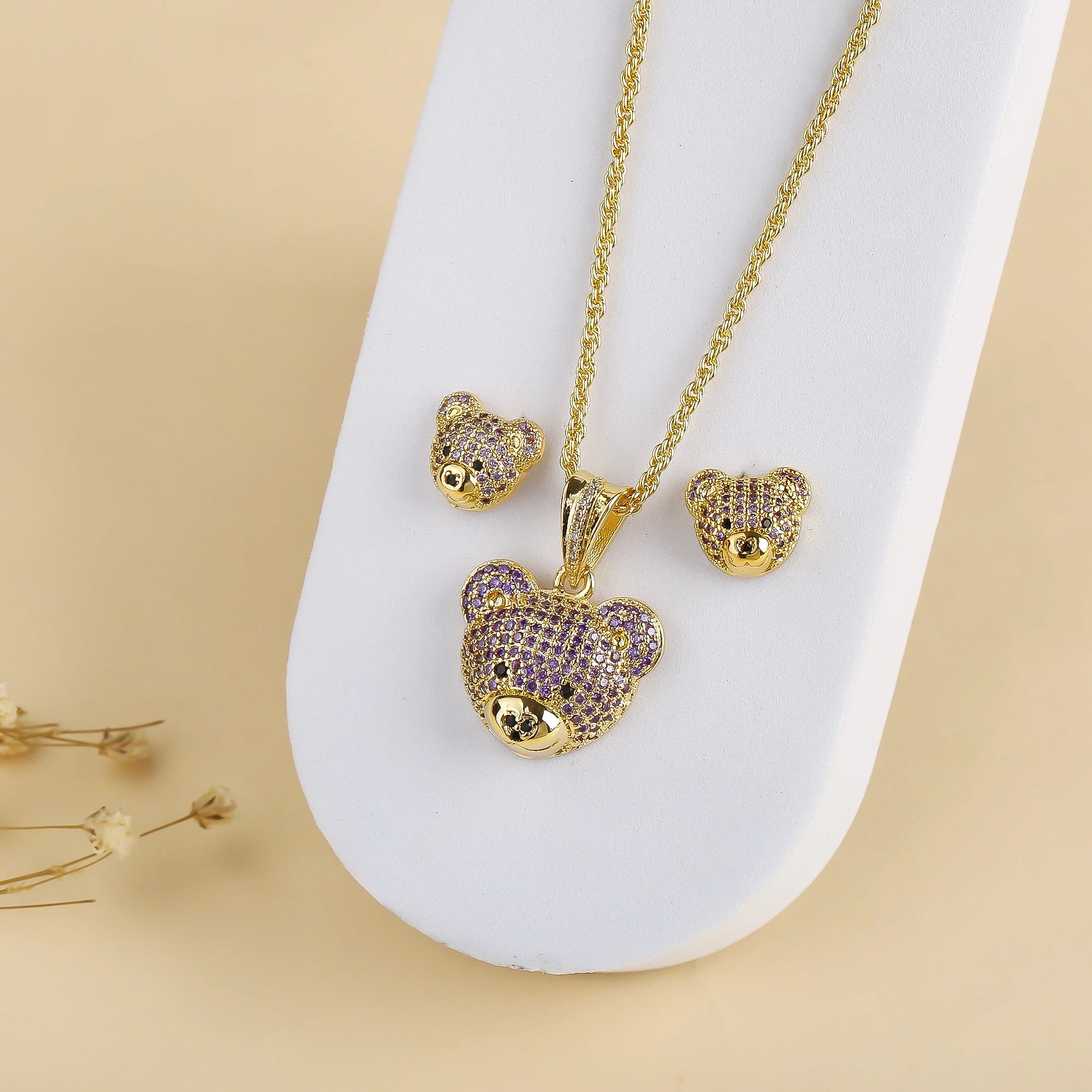 Collana e Orecchini Orsacchiotto Diamantato | CONFEZIONE REGALO INCLUSA