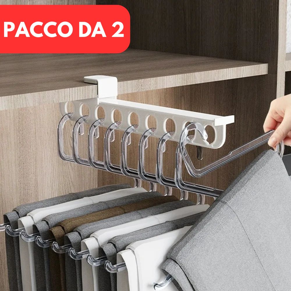 Gancio Salvaspazio PRO - Sfrutta Ogni Centimetro del Tuo Armadio
