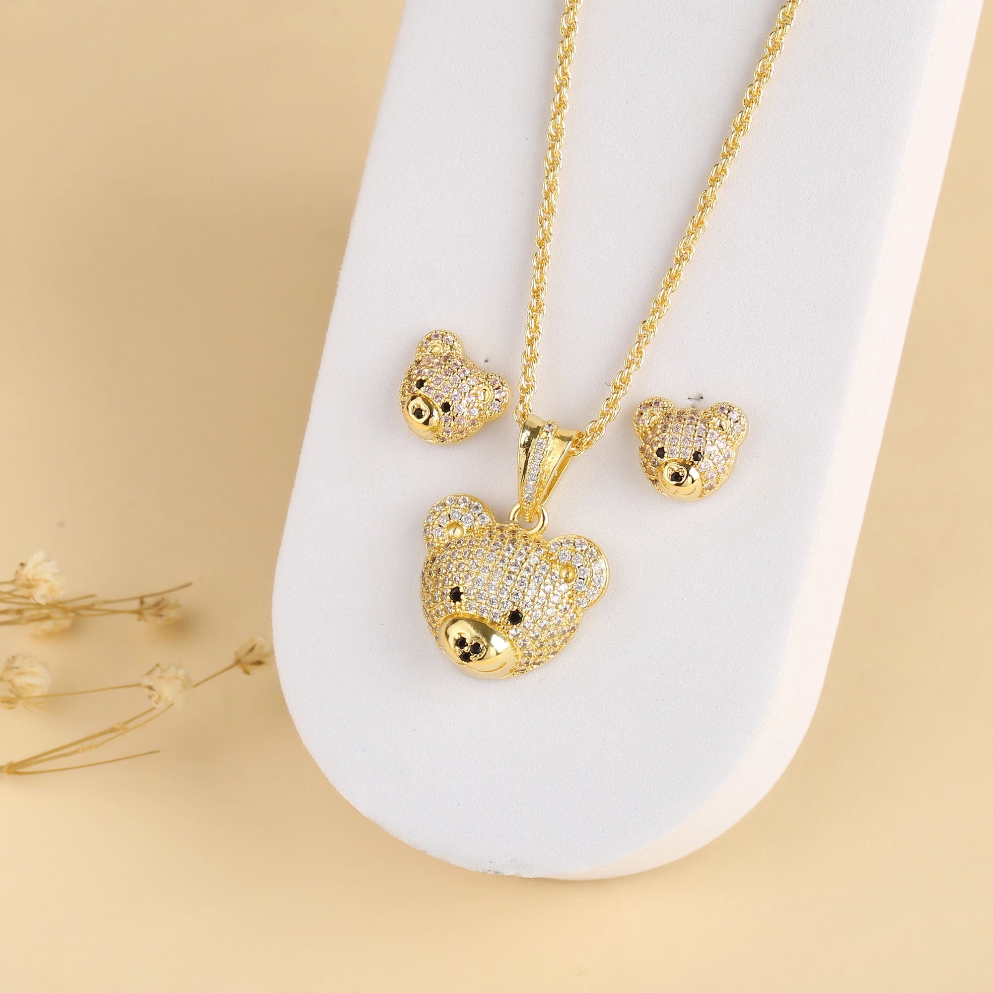 Collana e Orecchini Orsacchiotto Diamantato | CONFEZIONE REGALO INCLUSA